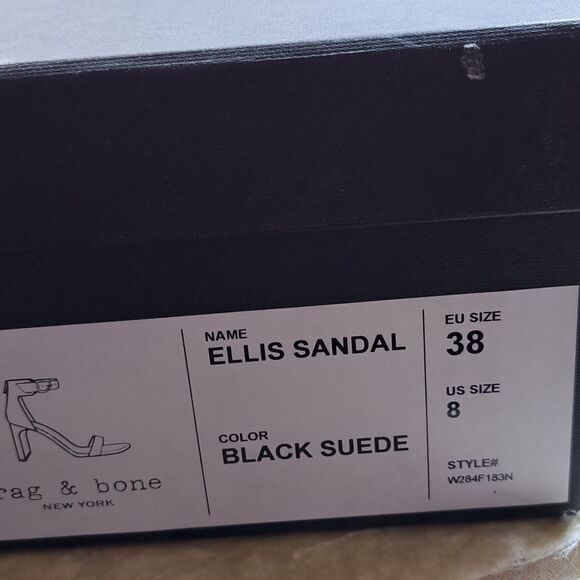 NIB Rag & Bone Ellis Mid Heel Suede Leather In BLACK - Picture 7 of 8